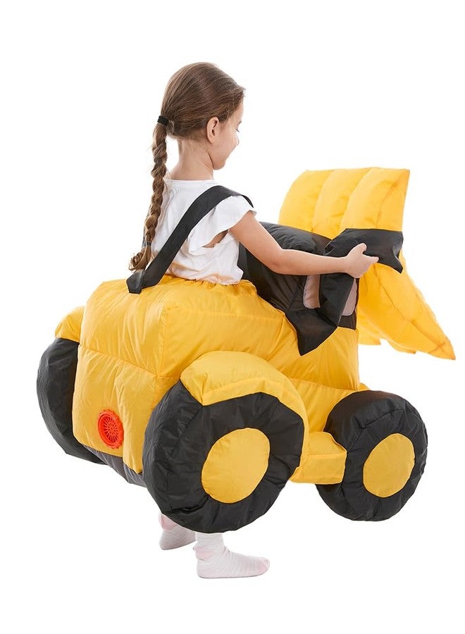 HSCTEK Inflatable Construction Digger Costume Toddler, Blow Up Ride On Tractor Cosplay Kids Child Girls Boys, Riding Truck Halloween Costume Children 4T - Image 4